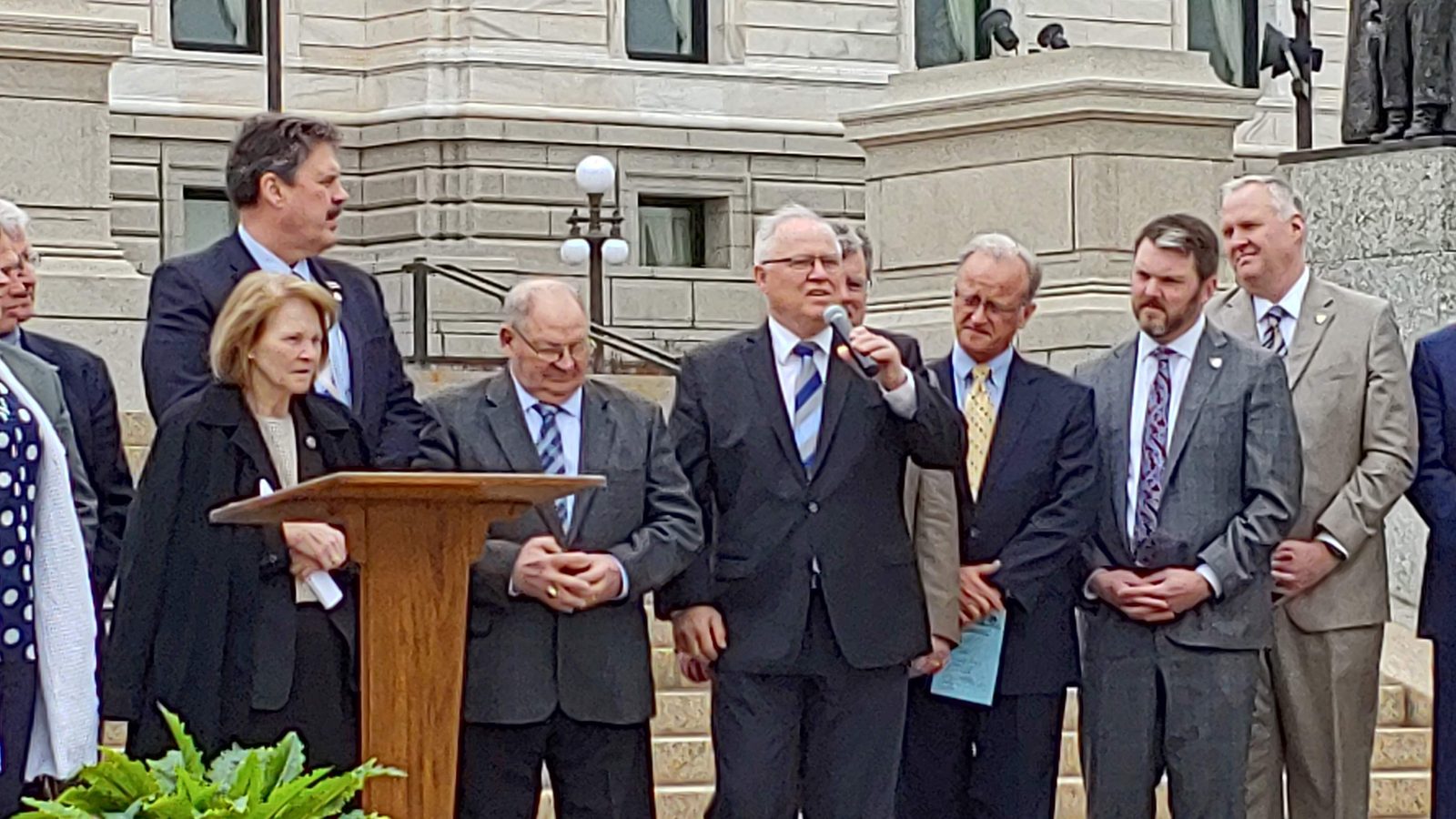 Gathering on the Capitol steps
